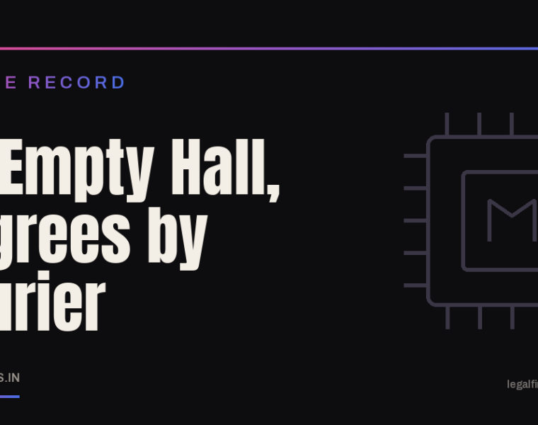 An Empty Hall, Degrees by Courier