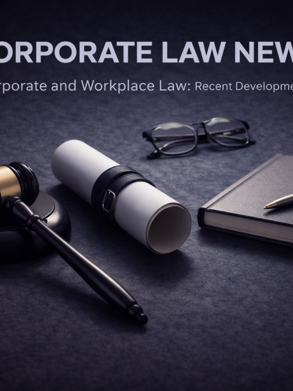Corporate and Workplace Law- Recent Developments